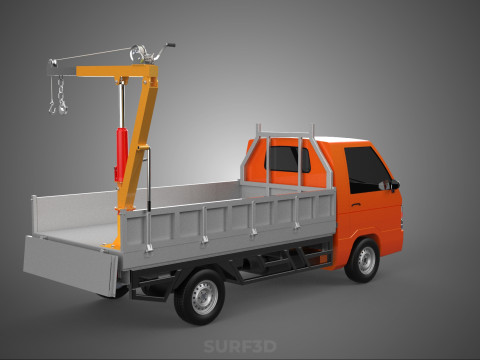 REAR GATE TAILGATE FOLDING CRANE HAND CRANK WINCH TRUCK PICKUP 3D 模型