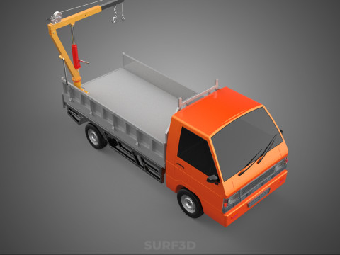 REAR GATE TAILGATE FOLDING CRANE HAND CRANK WINCH TRUCK PICKUP 3D 模型