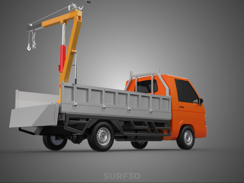 REAR GATE TAILGATE FOLDING CRANE HAND CRANK WINCH TRUCK PICKUP 3D 模型