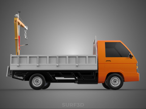 REAR GATE TAILGATE FOLDING CRANE HAND CRANK WINCH TRUCK PICKUP 3D 模型
