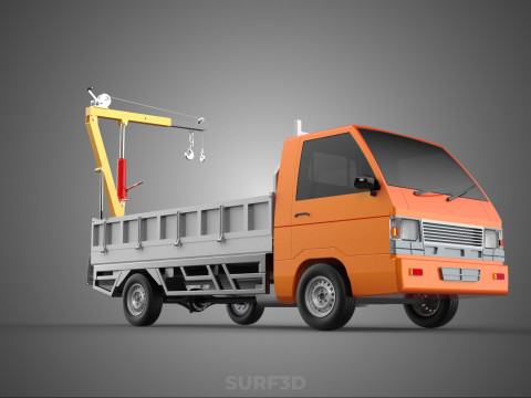REAR GATE TAILGATE FOLDING CRANE HAND CRANK WINCH TRUCK PICKUP 3D 模型