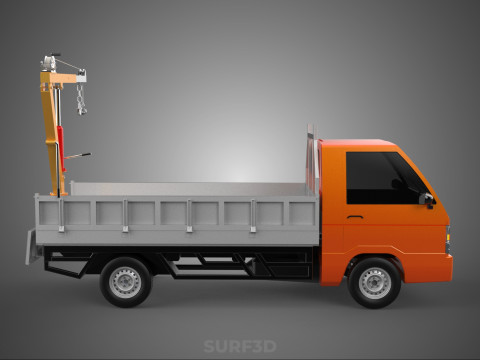 REAR GATE TAILGATE FOLDING CRANE HAND CRANK WINCH TRUCK PICKUP 3D 模型