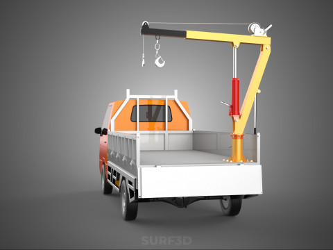 REAR GATE TAILGATE FOLDING CRANE HAND CRANK WINCH TRUCK PICKUP 3D 模型