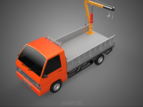 REAR GATE TAILGATE FOLDING CRANE HAND CRANK WINCH TRUCK PICKUP 3D 模型