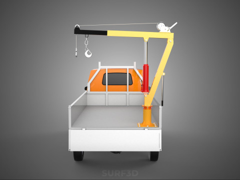 REAR GATE TAILGATE FOLDING CRANE HAND CRANK WINCH TRUCK PICKUP 3D 模型