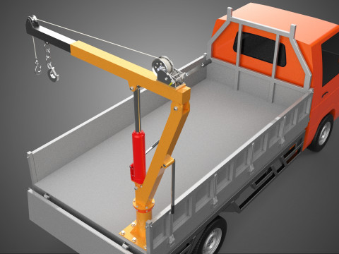 REAR GATE TAILGATE FOLDING CRANE HAND CRANK WINCH TRUCK PICKUP 3D 模型