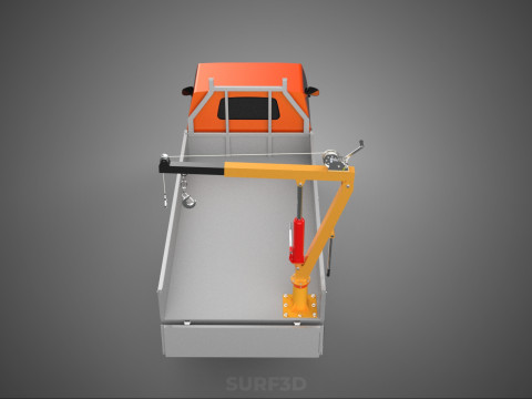 REAR GATE TAILGATE FOLDING CRANE HAND CRANK WINCH TRUCK PICKUP 3D 模型