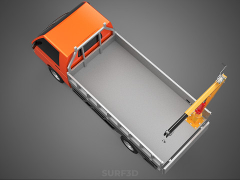 REAR GATE TAILGATE FOLDING CRANE HAND CRANK WINCH TRUCK PICKUP 3D 模型