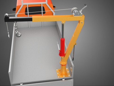 REAR GATE TAILGATE FOLDING CRANE HAND CRANK WINCH TRUCK PICKUP 3D 模型