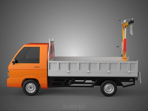 REAR GATE TAILGATE FOLDING CRANE HAND CRANK WINCH TRUCK PICKUP 3D 模型