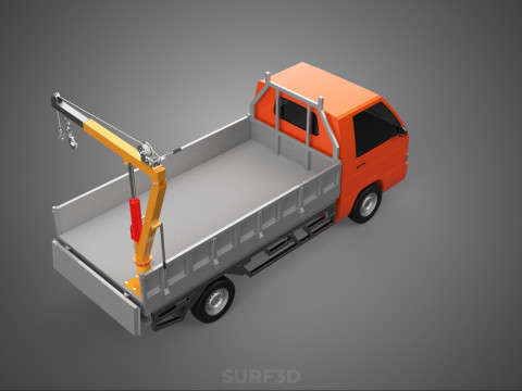 REAR GATE TAILGATE FOLDING CRANE HAND CRANK WINCH TRUCK PICKUP 3D 模型