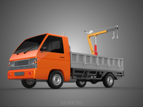 REAR GATE TAILGATE FOLDING CRANE HAND CRANK WINCH TRUCK PICKUP 3D 模型