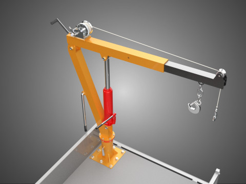 REAR GATE TAILGATE FOLDING CRANE HAND CRANK WINCH TRUCK PICKUP 3D 模型