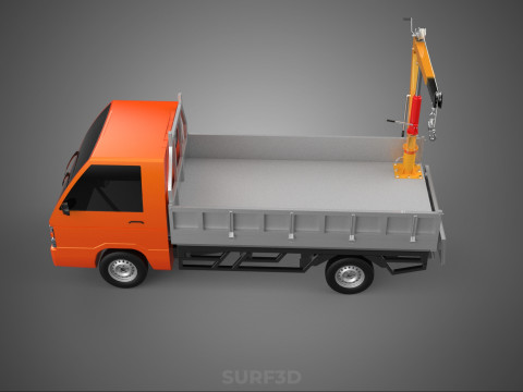 REAR GATE TAILGATE FOLDING CRANE HAND CRANK WINCH TRUCK PICKUP 3D 模型