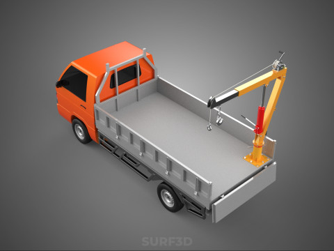REAR GATE TAILGATE FOLDING CRANE HAND CRANK WINCH TRUCK PICKUP 3D 模型