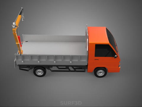 REAR GATE TAILGATE FOLDING CRANE HAND CRANK WINCH TRUCK PICKUP 3D 模型