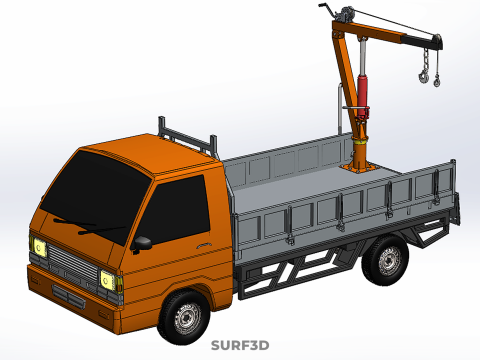 REAR GATE TAILGATE FOLDING CRANE HAND CRANK WINCH TRUCK PICKUP 3D 模型