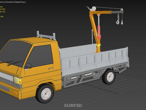 REAR GATE TAILGATE FOLDING CRANE HAND CRANK WINCH TRUCK PICKUP 3D 模型
