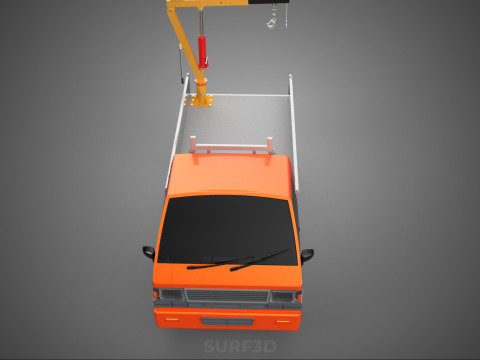 REAR GATE TAILGATE FOLDING CRANE HAND CRANK WINCH TRUCK PICKUP 3D 模型