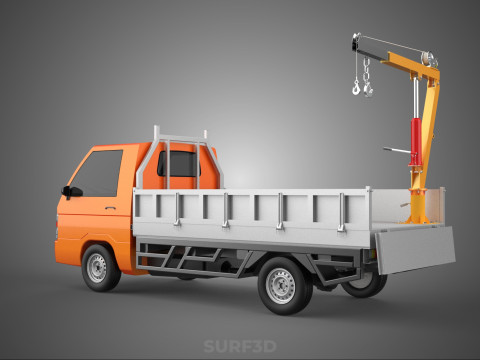 REAR GATE TAILGATE FOLDING CRANE HAND CRANK WINCH TRUCK PICKUP 3D 模型