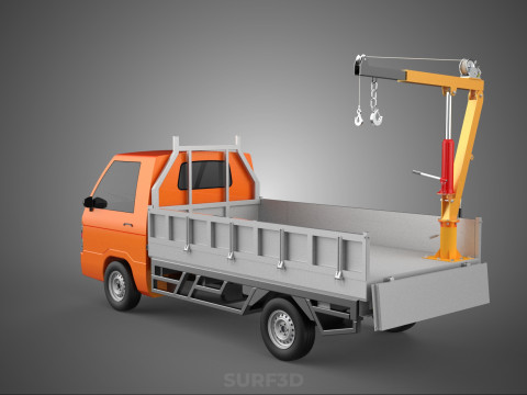 REAR GATE TAILGATE FOLDING CRANE HAND CRANK WINCH TRUCK PICKUP 3D 模型