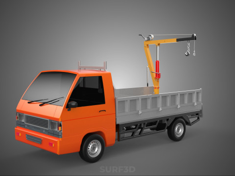 REAR GATE TAILGATE FOLDING CRANE HAND CRANK WINCH TRUCK PICKUP 3D 模型