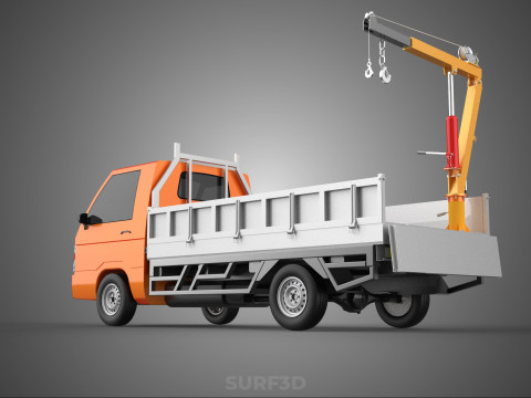 REAR GATE TAILGATE FOLDING CRANE HAND CRANK WINCH TRUCK PICKUP 3D 模型