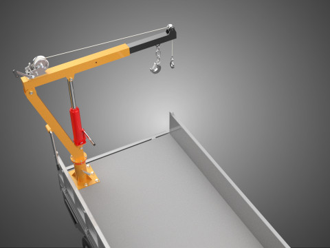 REAR GATE TAILGATE FOLDING CRANE HAND CRANK WINCH TRUCK PICKUP 3D 模型