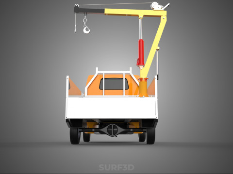 REAR GATE TAILGATE FOLDING CRANE HAND CRANK WINCH TRUCK PICKUP 3D 模型