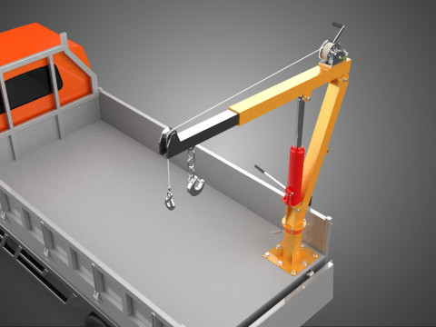 REAR GATE TAILGATE FOLDING CRANE HAND CRANK WINCH TRUCK PICKUP 3D 模型