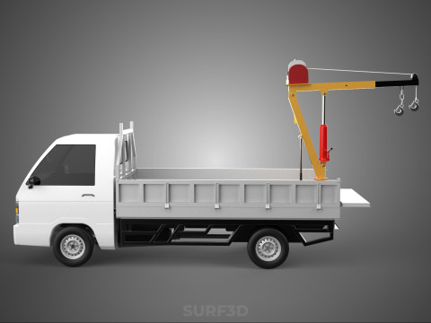 FOLDING TAILGATE BED CRANE HOIST ELECTRIC WINCH PICKUP TRUCK CAR 3D 模型
