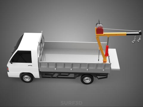 FOLDING TAILGATE BED CRANE HOIST ELECTRIC WINCH PICKUP TRUCK CAR 3D 模型