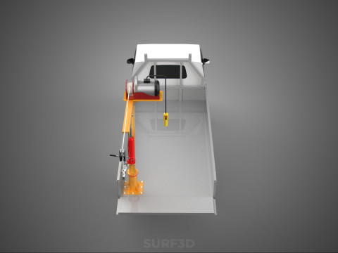 FOLDING TAILGATE BED CRANE HOIST ELECTRIC WINCH PICKUP TRUCK CAR 3D 模型