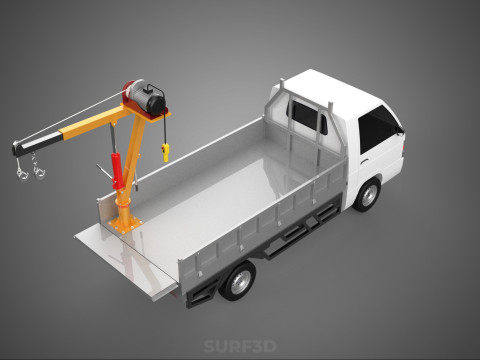 FOLDING TAILGATE BED CRANE HOIST ELECTRIC WINCH PICKUP TRUCK CAR 3D 模型
