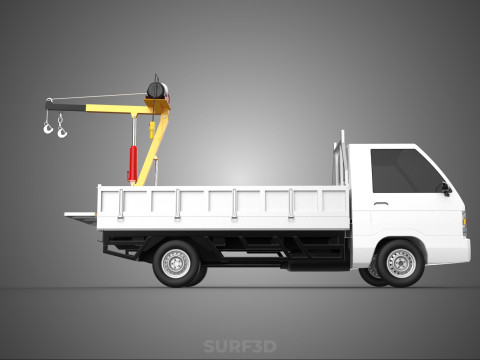 FOLDING TAILGATE BED CRANE HOIST ELECTRIC WINCH PICKUP TRUCK CAR 3D 模型