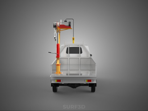 FOLDING TAILGATE BED CRANE HOIST ELECTRIC WINCH PICKUP TRUCK CAR 3D 模型
