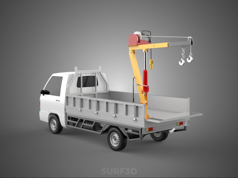 FOLDING TAILGATE BED CRANE HOIST ELECTRIC WINCH PICKUP TRUCK CAR 3D 模型