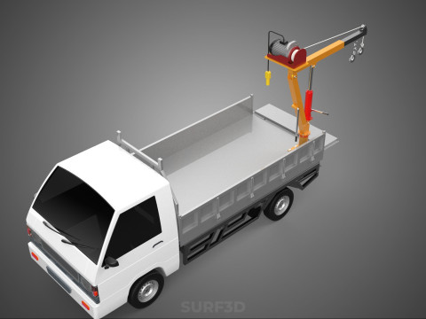 FOLDING TAILGATE BED CRANE HOIST ELECTRIC WINCH PICKUP TRUCK CAR 3D 模型