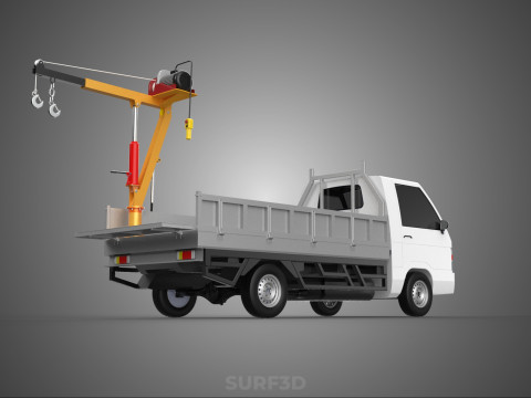 FOLDING TAILGATE BED CRANE HOIST ELECTRIC WINCH PICKUP TRUCK CAR 3D 模型