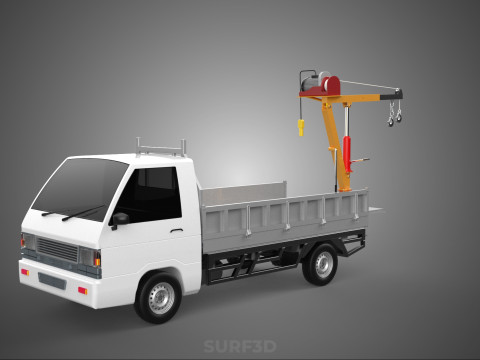 FOLDING TAILGATE BED CRANE HOIST ELECTRIC WINCH PICKUP TRUCK CAR 3D 模型