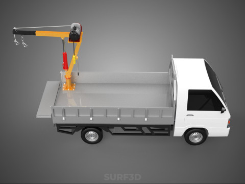 FOLDING TAILGATE BED CRANE HOIST ELECTRIC WINCH PICKUP TRUCK CAR 3D 模型