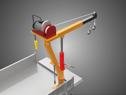 FOLDING TAILGATE BED CRANE HOIST ELECTRIC WINCH PICKUP TRUCK CAR 3D 模型