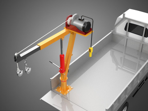 FOLDING TAILGATE BED CRANE HOIST ELECTRIC WINCH PICKUP TRUCK CAR 3D 模型