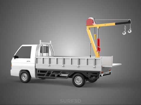 FOLDING TAILGATE BED CRANE HOIST ELECTRIC WINCH PICKUP TRUCK CAR 3D 模型