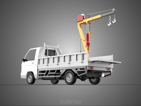 FOLDING TAILGATE BED CRANE HOIST ELECTRIC WINCH PICKUP TRUCK CAR 3D 模型
