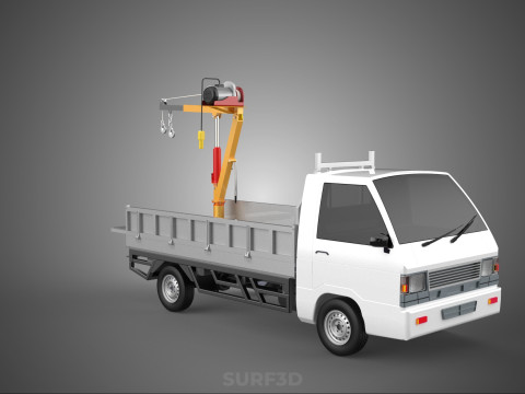 FOLDING TAILGATE BED CRANE HOIST ELECTRIC WINCH PICKUP TRUCK CAR 3D 模型