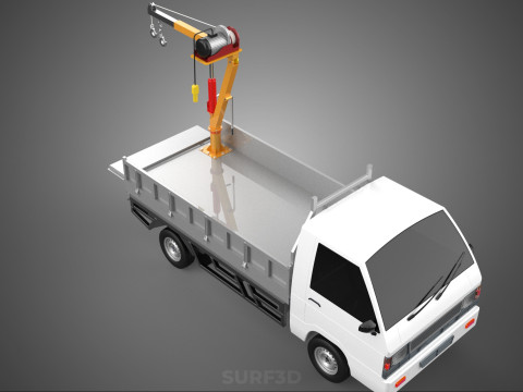 FOLDING TAILGATE BED CRANE HOIST ELECTRIC WINCH PICKUP TRUCK CAR 3D 模型