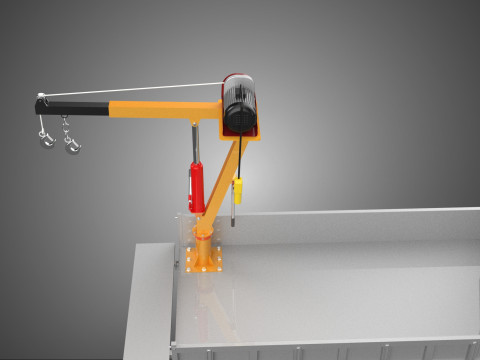 FOLDING TAILGATE BED CRANE HOIST ELECTRIC WINCH PICKUP TRUCK CAR 3D 模型