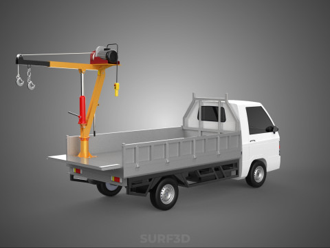 FOLDING TAILGATE BED CRANE HOIST ELECTRIC WINCH PICKUP TRUCK CAR 3D 模型