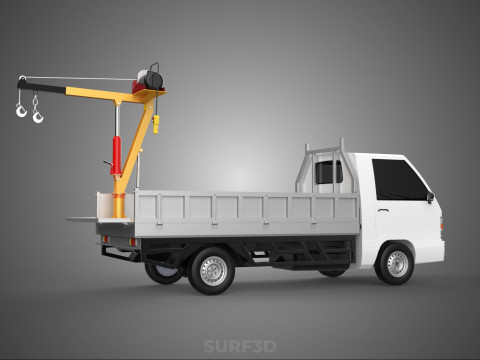 FOLDING TAILGATE BED CRANE HOIST ELECTRIC WINCH PICKUP TRUCK CAR 3D 模型